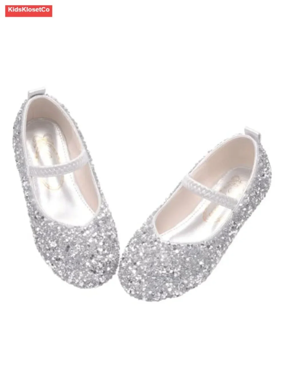 Girls Classic Mary Jane Ballet Flats Glitter Sequins PU Leather Toddler Dress